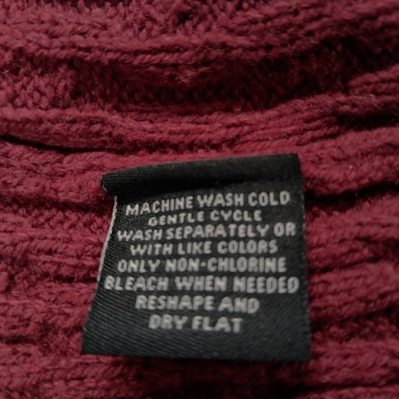 Kenneth Roberts sweater wool blend scoop neck long sleeve  burgundy Size: L - Picture 4 of 5